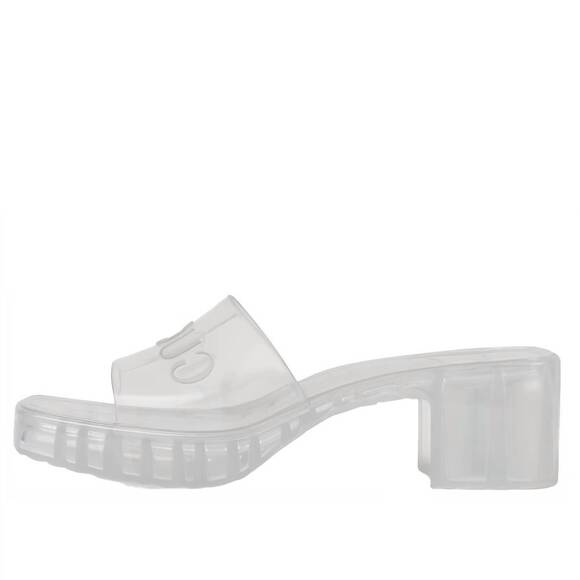 NEW GUCCI women’s transparent rubber slide sandals in clear